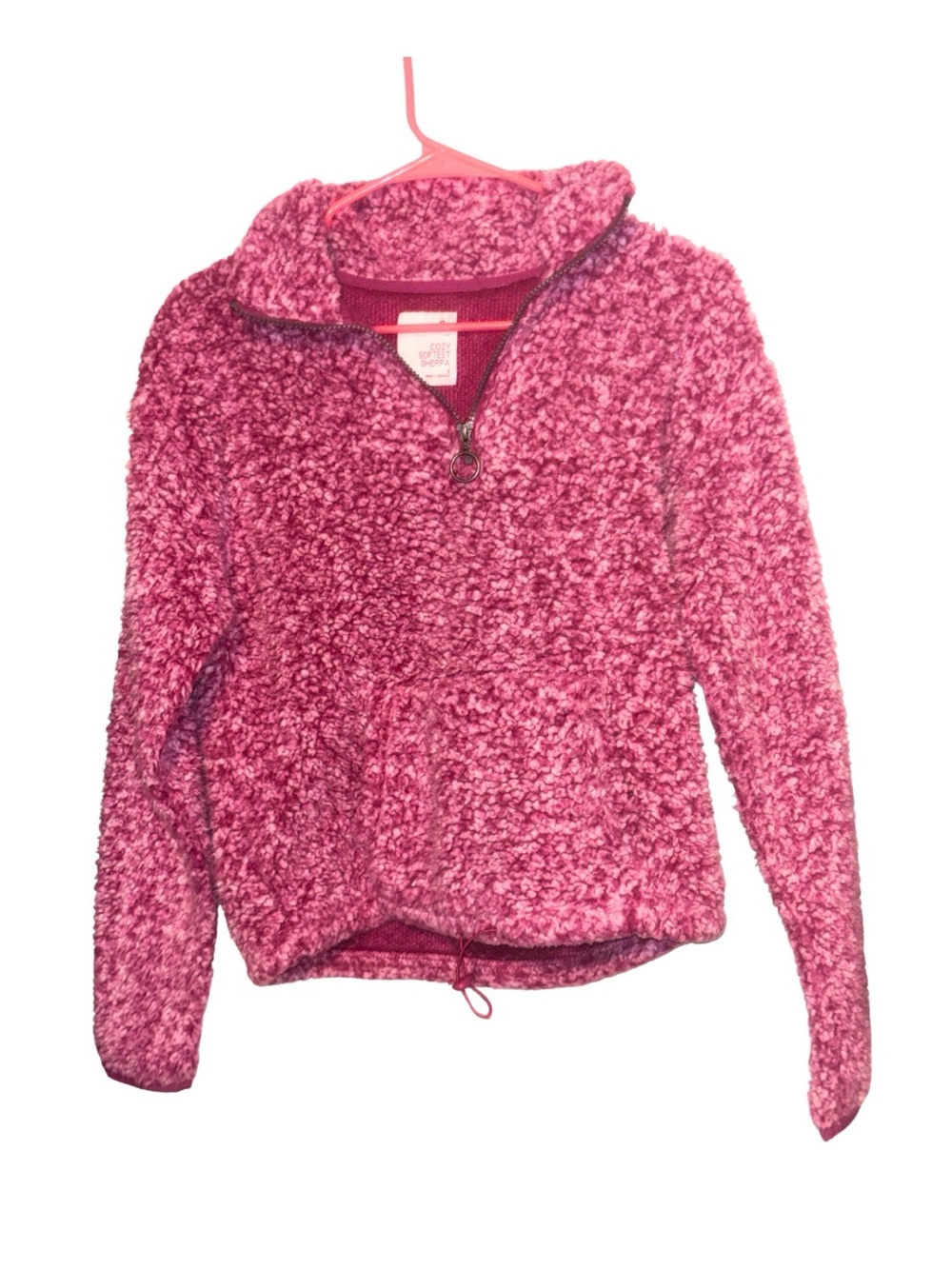 Cozy Kids Plush Quarter-Zip Jacket - Pink